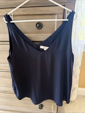 LOFT Navy V-Neck Sleeveless Camisole